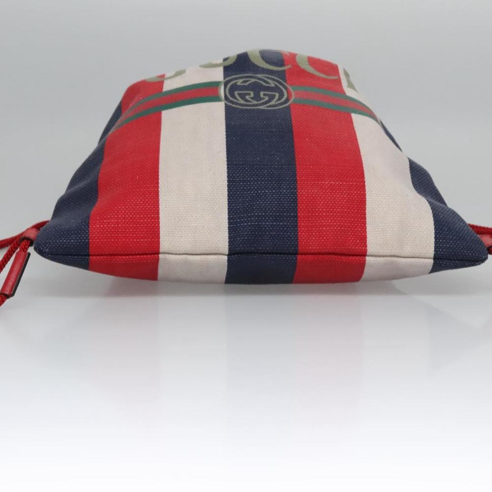 GUCCI Backpack Canvas Red Navy 473872 Auth BA150 - Picture 5 of 16